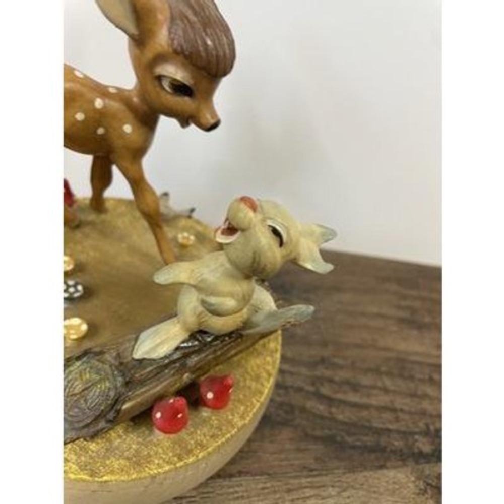 Anri Disney Bambi & Thumper Carved Wood Music Box Hi Lilli Hi Lo WORKS VIDEO - Picture 3 of 12